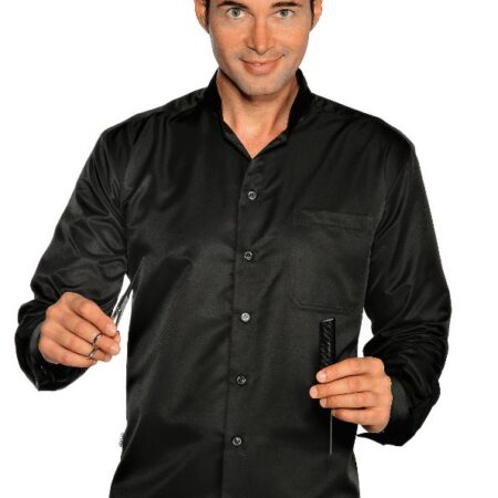 Teenindaja pluus Dublin, must, pikk varrukas